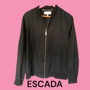 ESCADA Black Linen Zip up Jacket (Sz 40) (EUC)